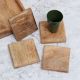 Premium Brown Square Wooden Coasters - Pack of 4